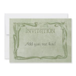 Jugendstil in Green Custom Invitations
