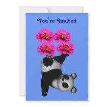 Juggling Panda Bear Party Invitation