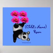 Juggling Panda Kids Room Personalised Wall Poster