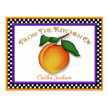 Juicy Peach Recipe Cards Postcard