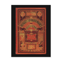 Jules Verne Extraordinary Voyages Book Cover Post Card