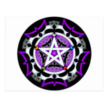 Julia's Crow Pentacle Post Card