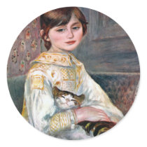Julie Manet (Child With Cat) Renoir Round Sticker