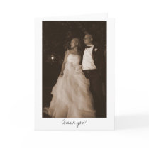 Julie -n- Matt Wedding 4x6 (sepia)-335, Thank you! Greeting Card