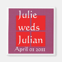 JULIE weds JULIAN - TEXT your SQUARES Template Magnets