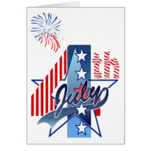 JULY 4th BIRTHDAY by SHARON SHARPE Greeting Cards