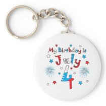 July 4th Birthday Key Chains