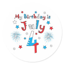 July 4th Birthday Stickers