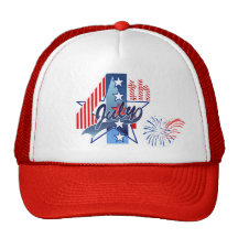 JULY 4th by SHARON SHARPE Trucker Hat
