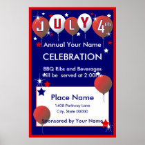 July 4th Celebration Poster posters