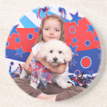 July 4th - Coton de Tulear - Reagan Beverage Coaster