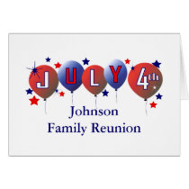 July 4th Family Reunion Greeting Card cards