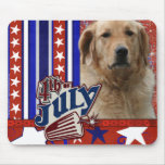July 4th Firecracker - Golden Retriever Mouse Mat