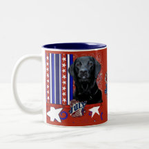 July 4th Firecracker - Labrador - Black - Gauge Coffee Mug