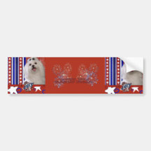 July 4th Firecracker - Maltese Bumper Stickers