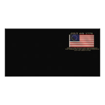 July 4th Flag Personalized Photo Card