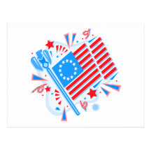 July 4th Flag Post Card
