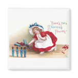 July 4th Girl and Toy Soldiers Fridge Magnet