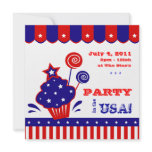 July 4th Independence Day BBQ Invitation Red White