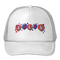 July 4th Party Balloons Mesh Hat hats