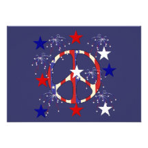 July 4th Peace Personalized Invites