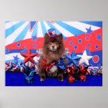 July 4th - Pomeranian - Fred Posters
