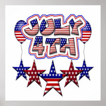 July 4th Stars Poster