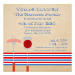 July 4th Striped BBQ Grilling Invite