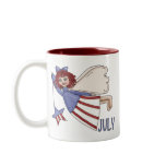 July Angel Summer Patriotic Design mugs