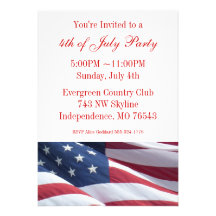 July Fourth or Election Campaign Party Invitations
