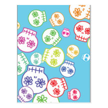 Jumble of Sugar Skulls Postcards