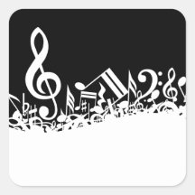 Jumbled Musical Notes Stickers