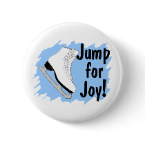 Jump For Joy Blue Skate Pinback Buttons