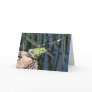 Jump - green frog Greeting card
