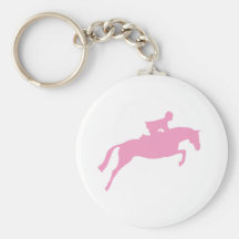 Jumper Horse Silhouette (pink) Keychains