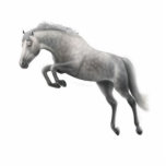 Jumping Grey Horse Holiday Ornament photo sculptures