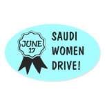 June 17 Saudi Women Drive oval sticker