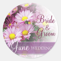 June Wedding - Lavender Daisies Sticker