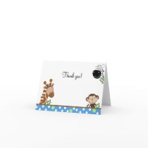 Jungle Adventure (Blue) Folded Thank you notes Card