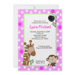 JUNGLE ADVENTURE PINK Safari Baby Shower invitations