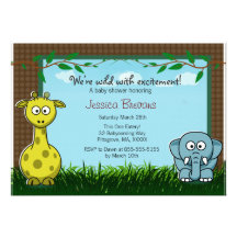 Jungle Animal theme Inviation Invitations