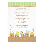 Jungle Animal Train Invitations