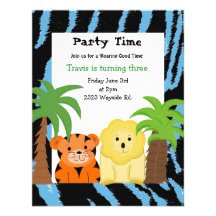 Jungle Animals Party Invitation