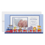 Jungle Animals Train Baby Boy Birth Annoucement photo cards