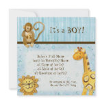Jungle Babies, Boy Birth Announcement - Blue