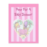 Jungle Baby Heart 2-pink-Baby Shower Invitation Post Cards