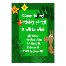 Jungle Birthday Party Invitation