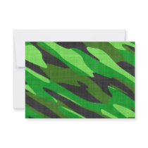 jungle green army camouflage textured custom invite