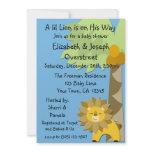 Jungle King Lion Blue Sky Baby Shower Zoo Safari Custom Invites