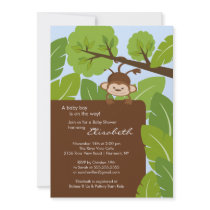 Jungle Monkey Boy Baby Shower Invitation